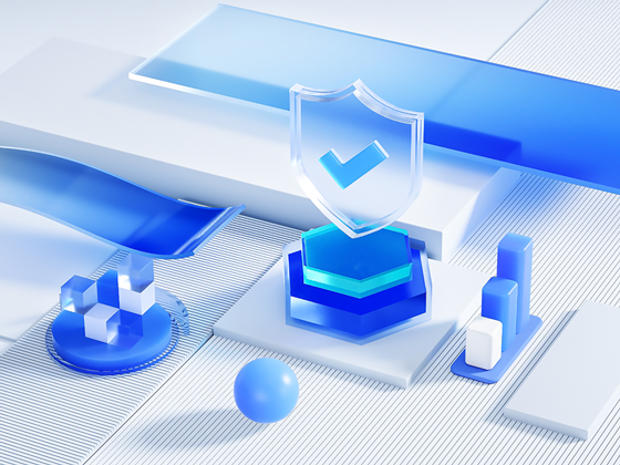 玻璃质感几何商务数据模型C4D