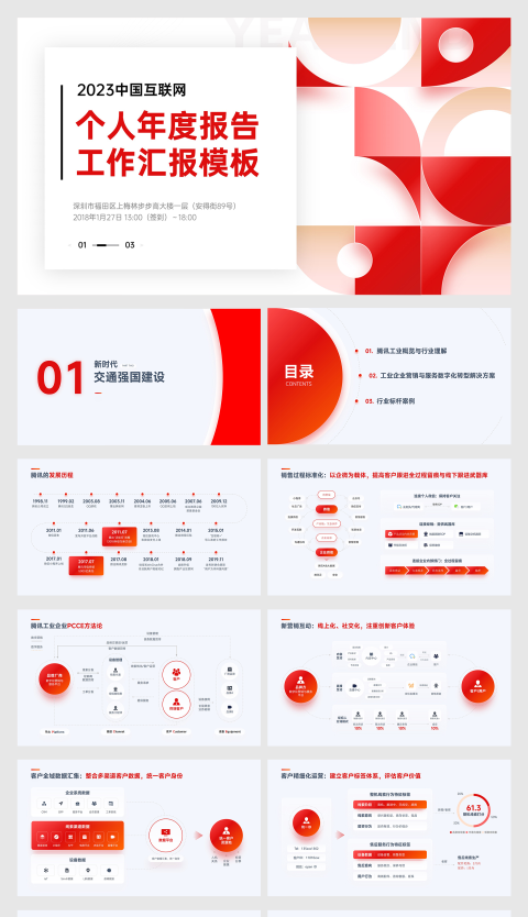 2023年腾讯员工个人年终总结数字化方案35页PPT模板